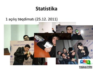Statistika
1 açılış təqdimatı (25.12. 2011)
 