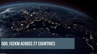 500,102km across 27 countries
 