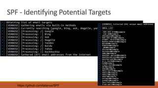 SPF - Identifying Potential Targets
https://github.com/tatanus/SPF
 