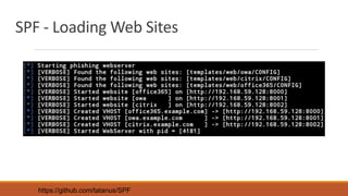SPF - Loading Web Sites
https://github.com/tatanus/SPF
 