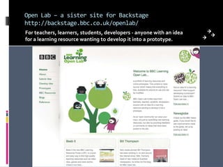  champion ‘open culture’ around the BBC, releasing data, feeds & APIs