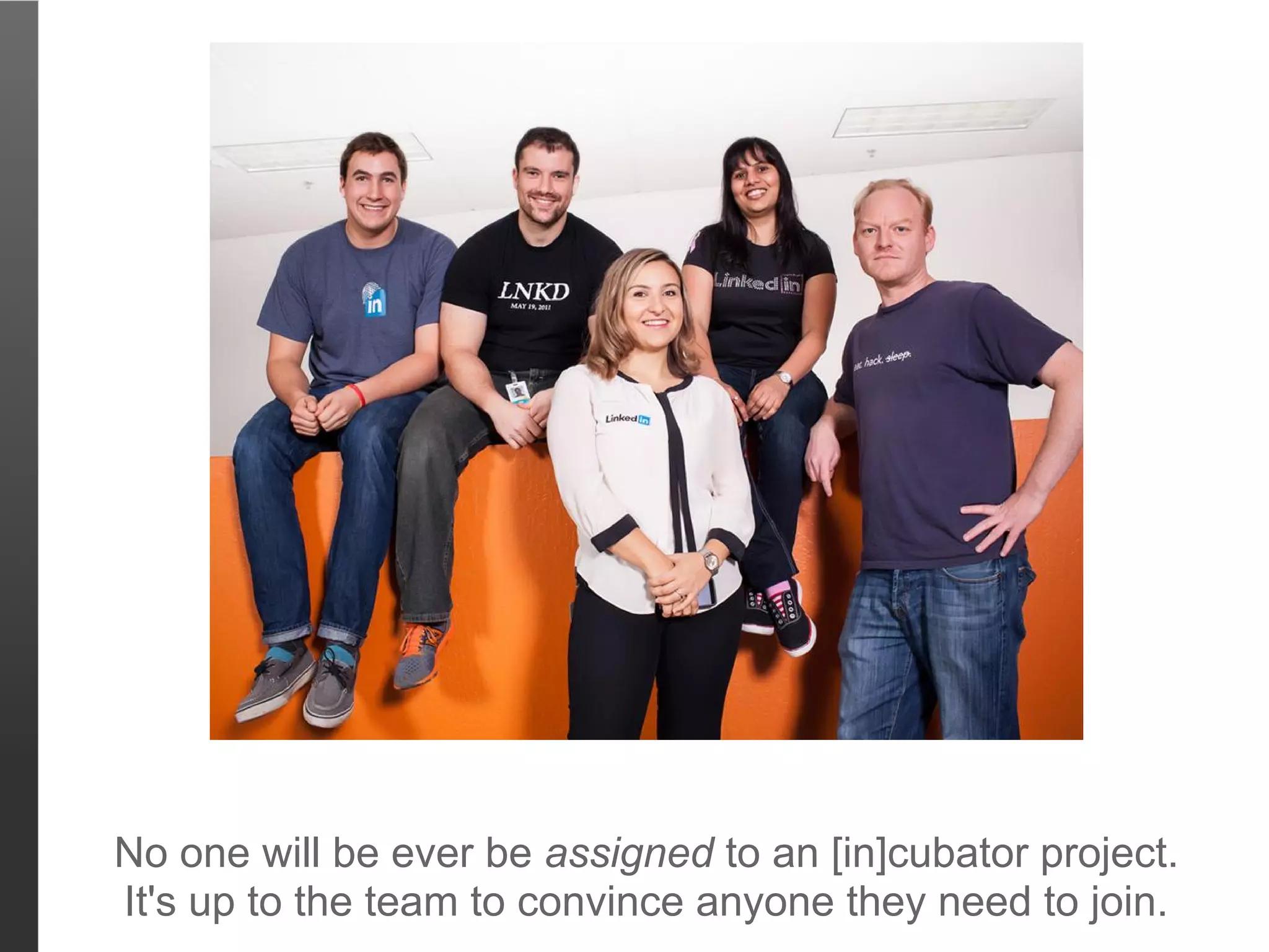 No one will be ever be assigned to an [in]cubator project.
It's up to the team to convince anyone they need to join.
 