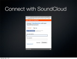 Connect with SoundCloud




Saturday, May 7, 2011
 