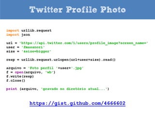Aquecimento: Install Python 3
• Windows
– download
– executar > next > next...

• Linux
– sudo apt-get install idle-python3.3

• Mac OS X
– sudo port install python32

 