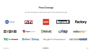 Press
PressCoverage
For more information on what we do, check out the following channels.
Meet & Pitch
 