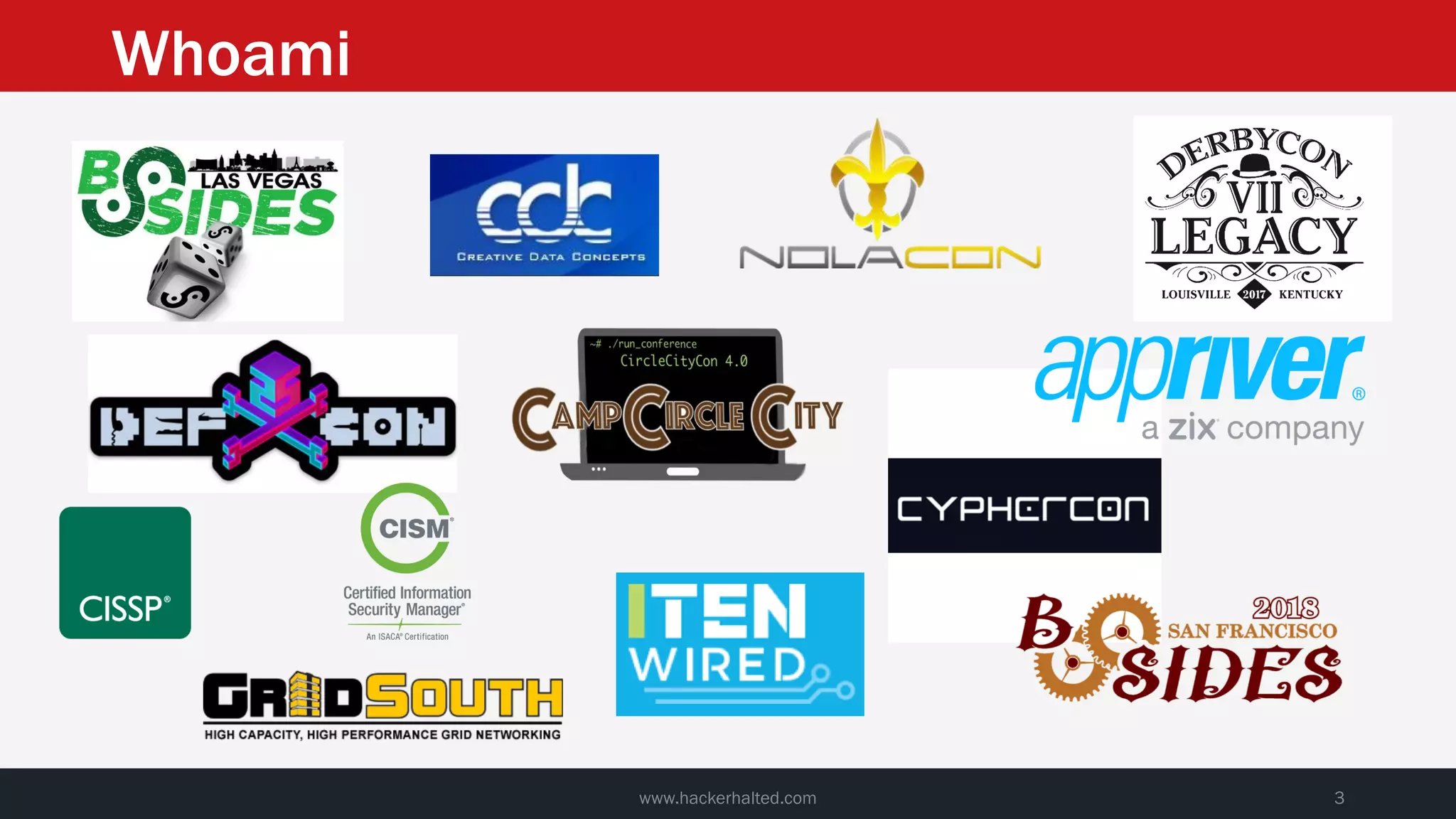Whoami
www.hackerhalted.com 3
 
