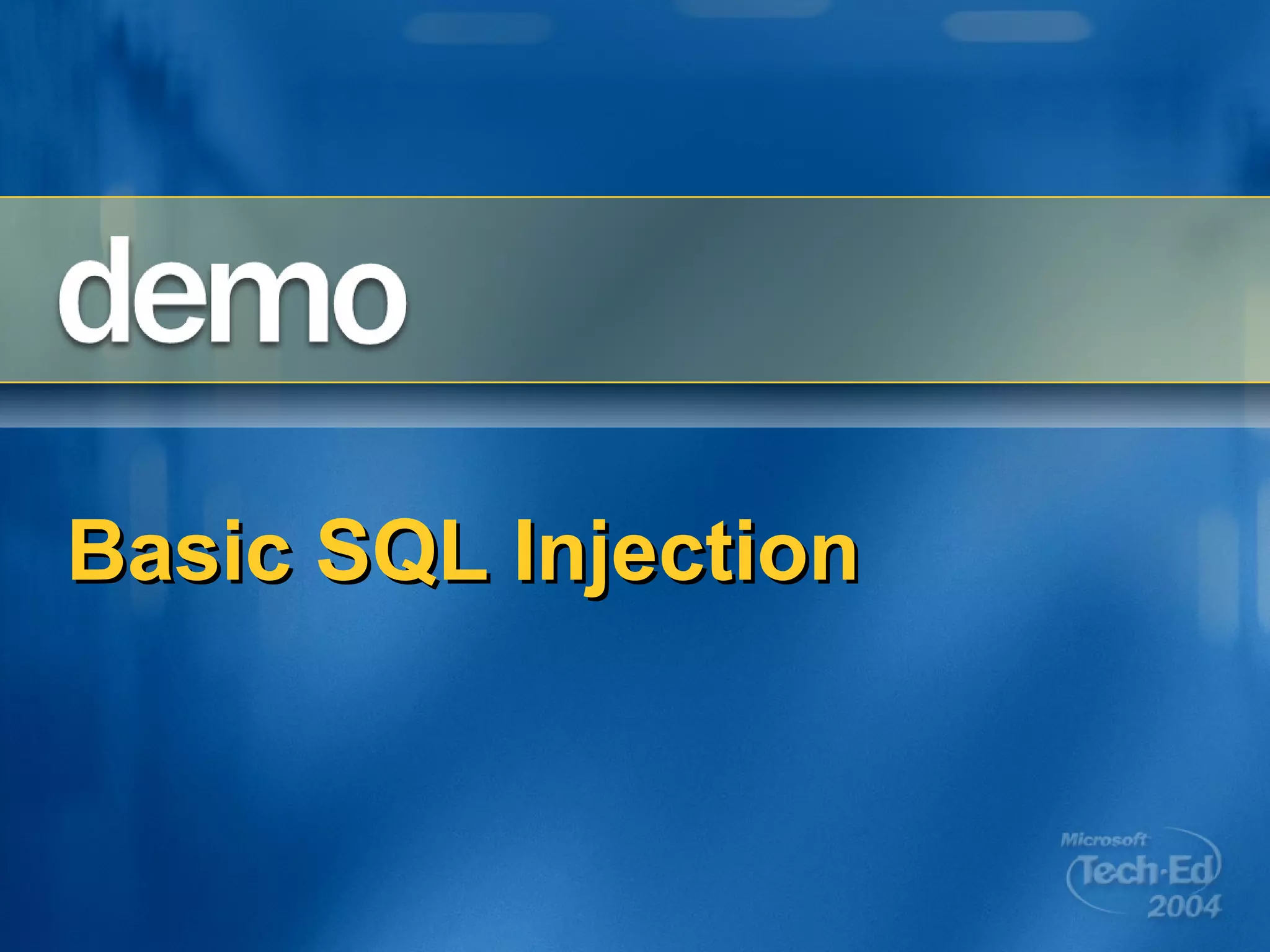 Basic SQL Injection 