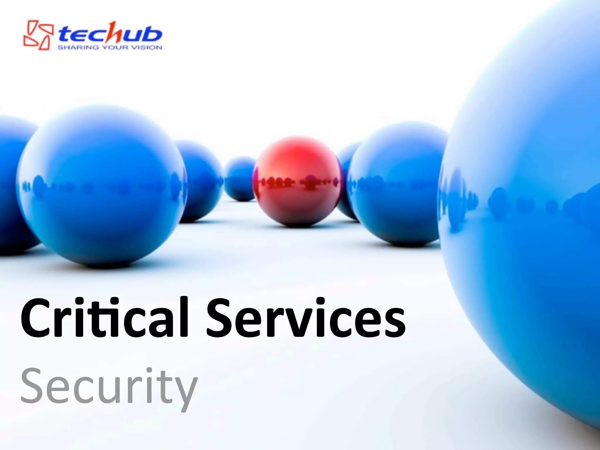 Cri$cal	
  Services
Security
 