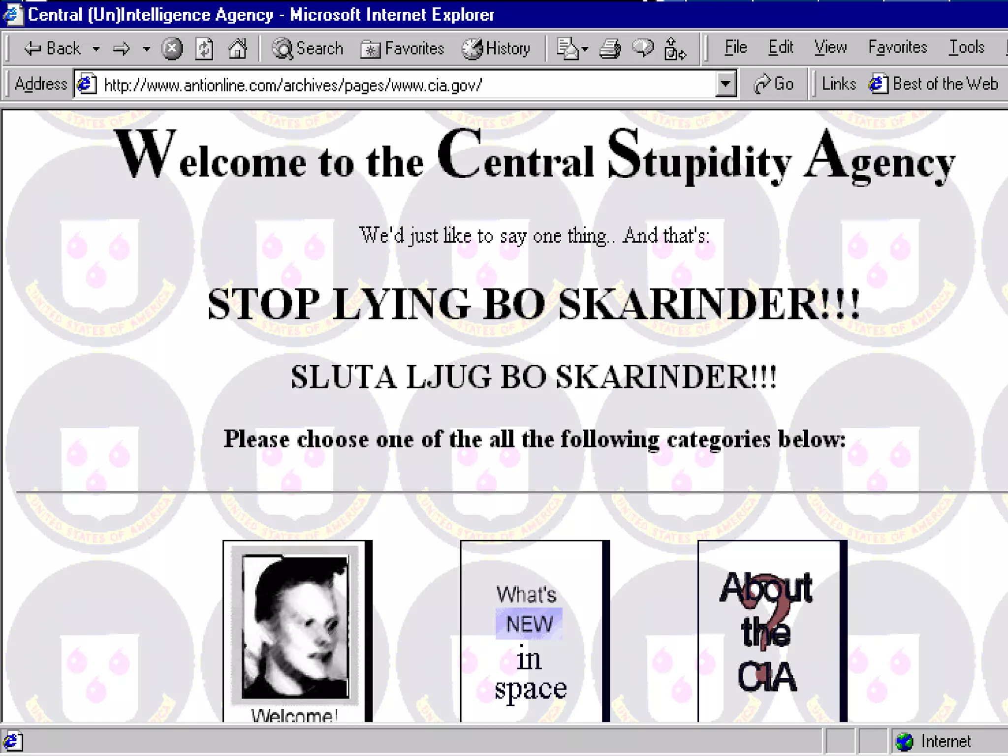 CIA.gov defacement example
 