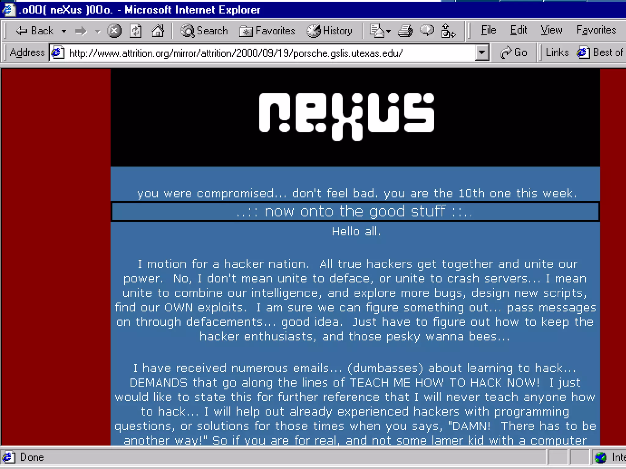 Web site defacement example
 