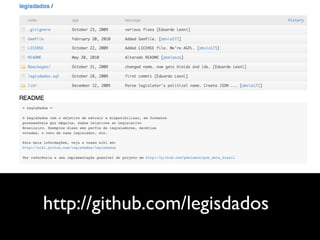 http://github.com/legisdados
 