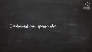 © 2015 Hacker School UG (haftungsbeschränkt)
Involvement over sponsorship
 
