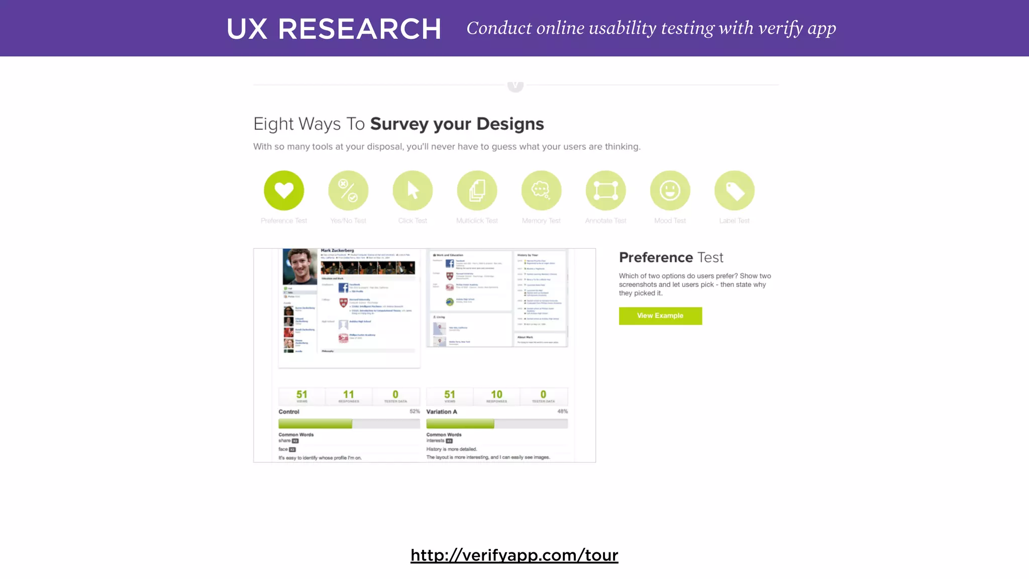 UX RESEARCH Conduct online usability testing with verify app
http://verifyapp.com/tour
 