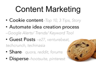 Content Marketing
•
•
•
•
•

 