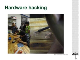 Hardware hacking
Foto: Arquivo Garoa Hacker Clube
 