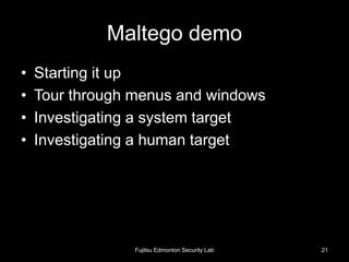 Hacker tool talk: maltego | PPT
