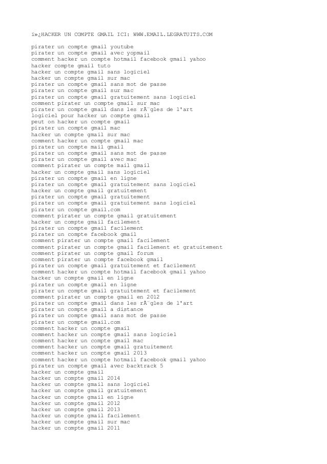 Comment Pirater Un Compte Gmail 2015 Hacker un compte gmail