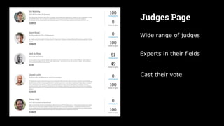 Wide range of judges
Experts in their fields
Cast their vote
Judges Page
 