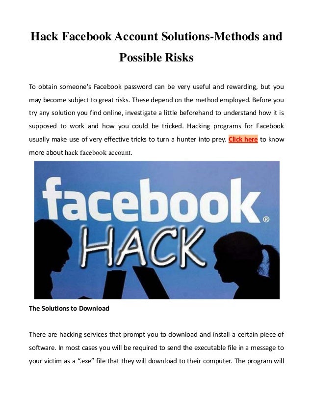 Hack Facebook Account SolutionsMethods and Possible Risks Hack Facebook Account SolutionsMethods and Possible Risks