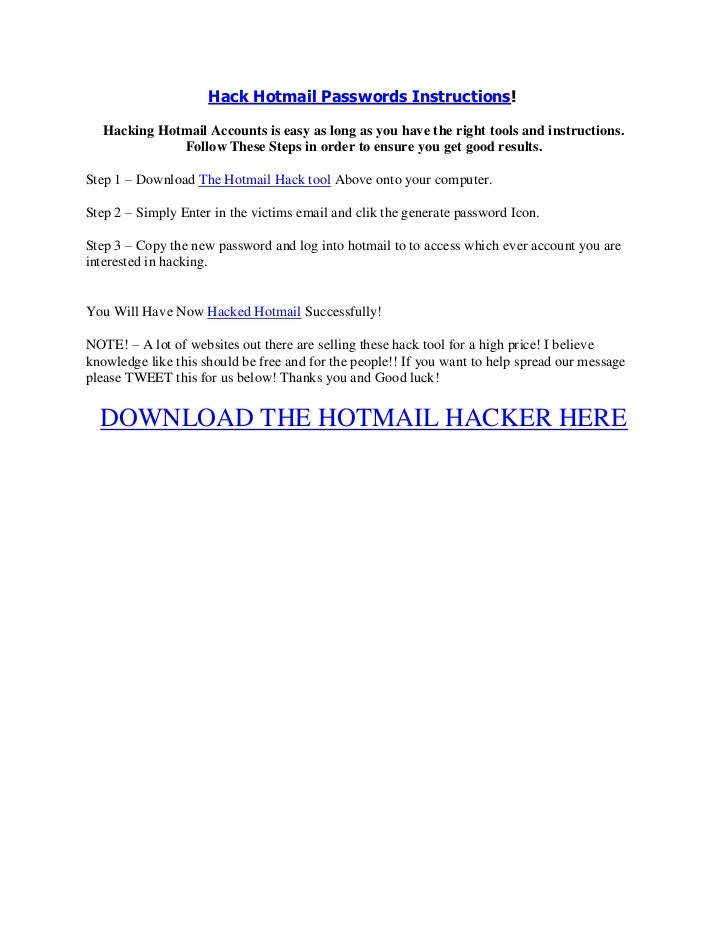 On Cracking Hotmail Account