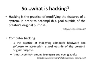 introduction to computer hacking