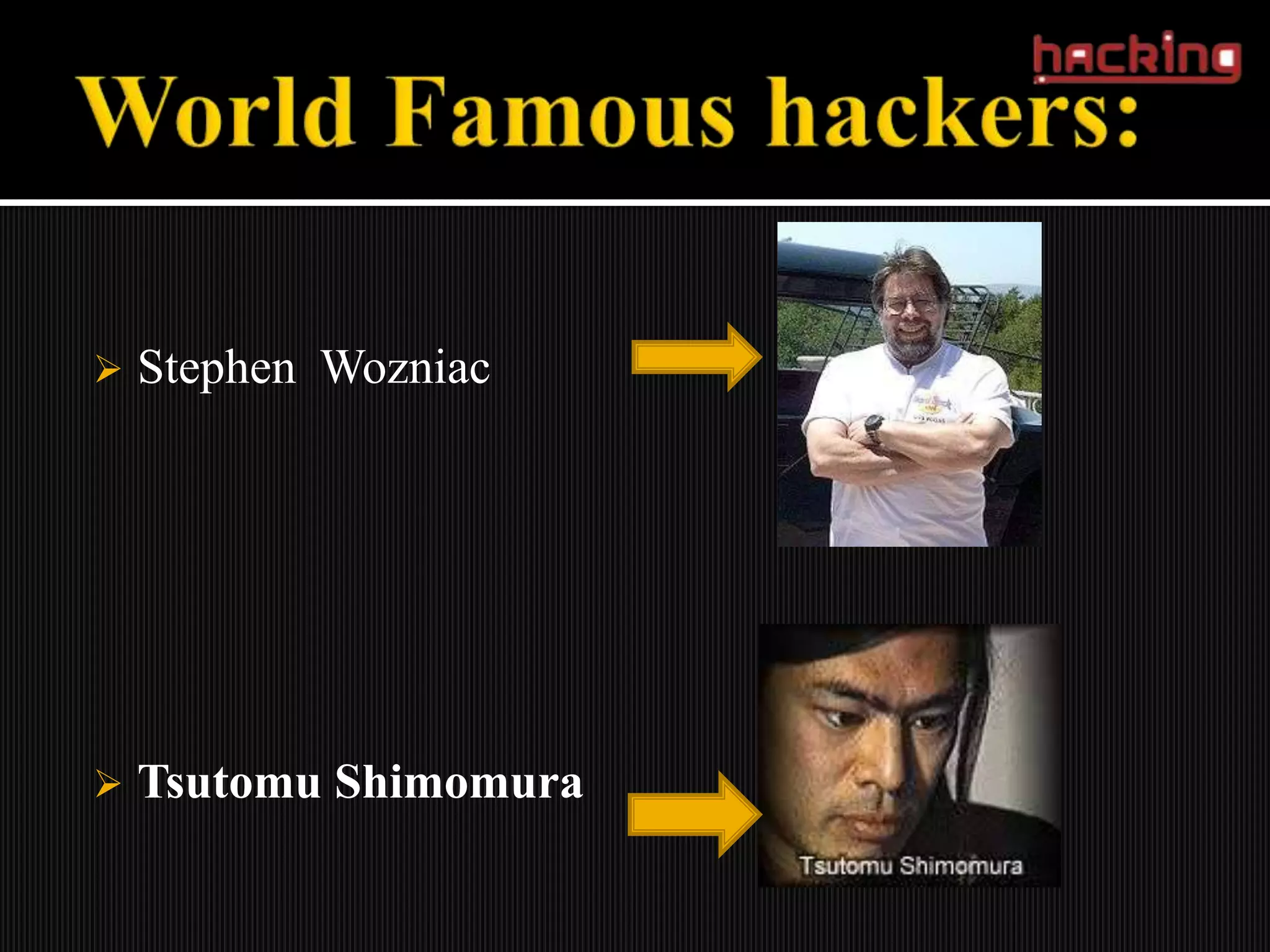    Stephen Wozniac




   Tsutomu Shimomura
 