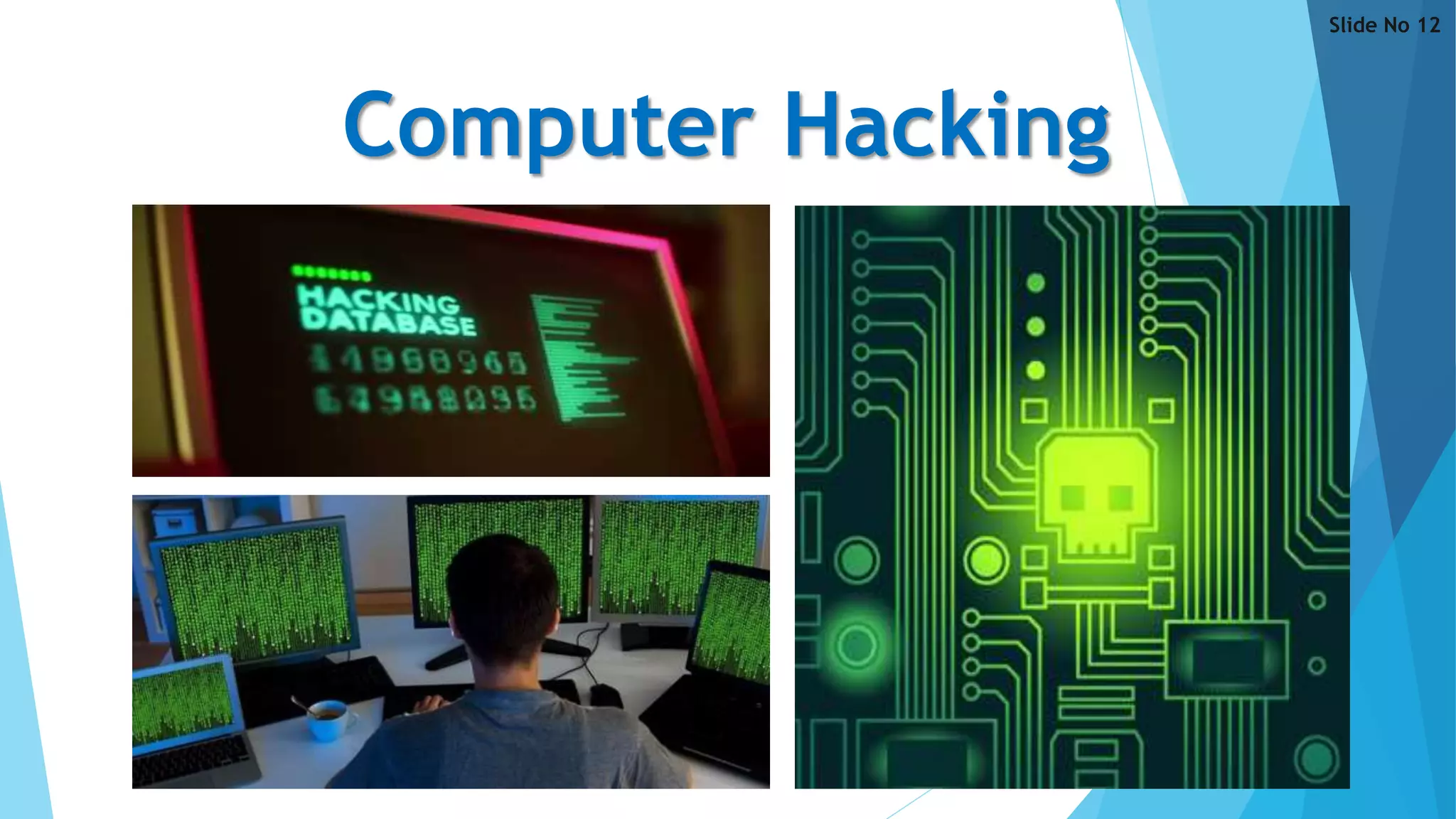 Computer Hacking
Slide No 12
 