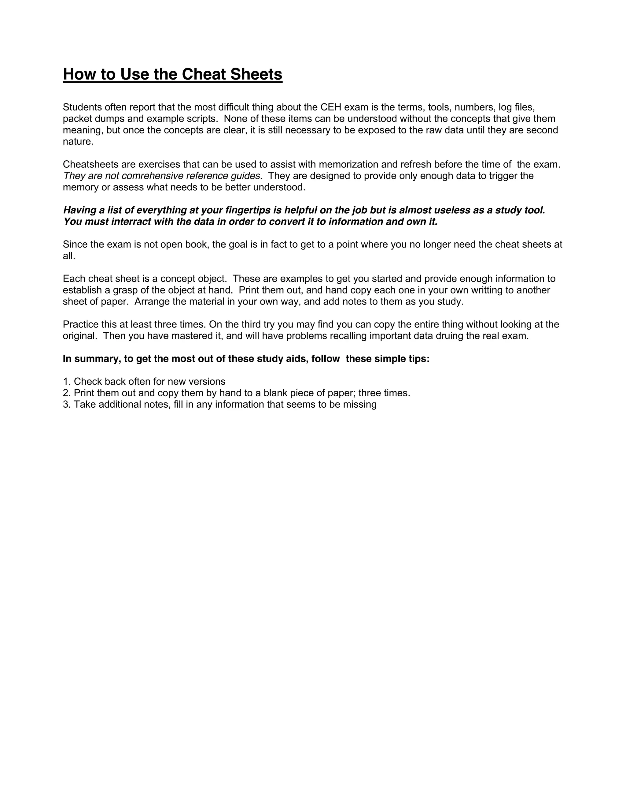 Hacking CEH cheat sheet | PDF | Computer Networking | Computing