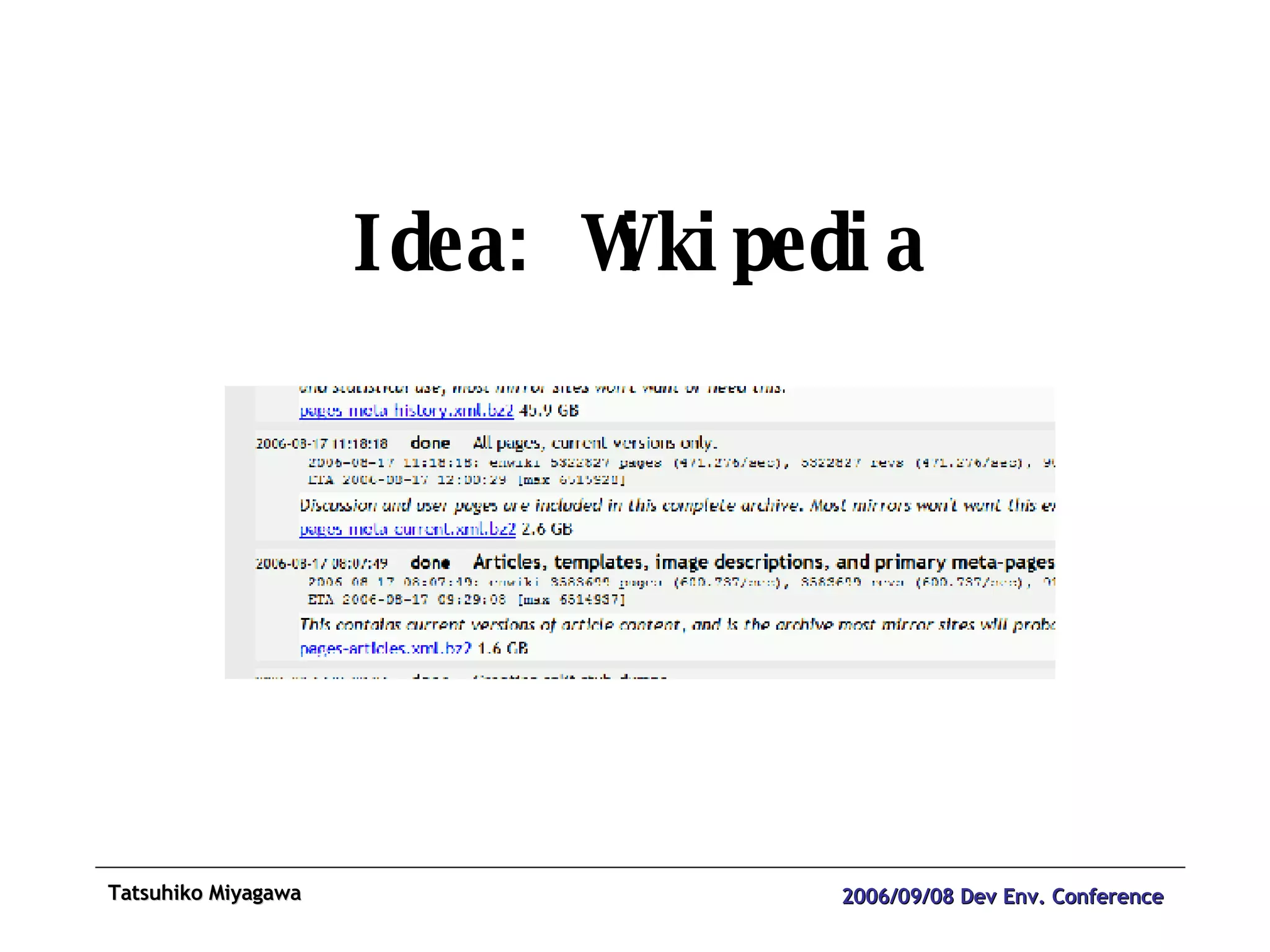 Idea: Wikipedia 