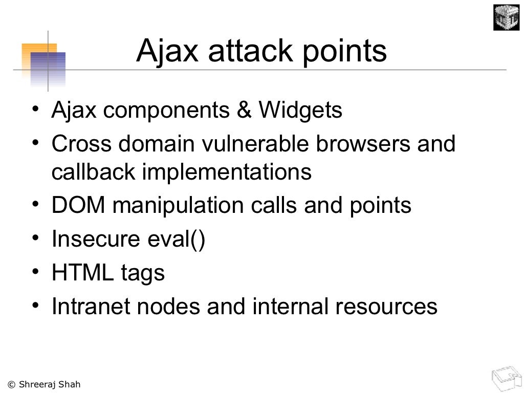 Ajax attack points Ajax components