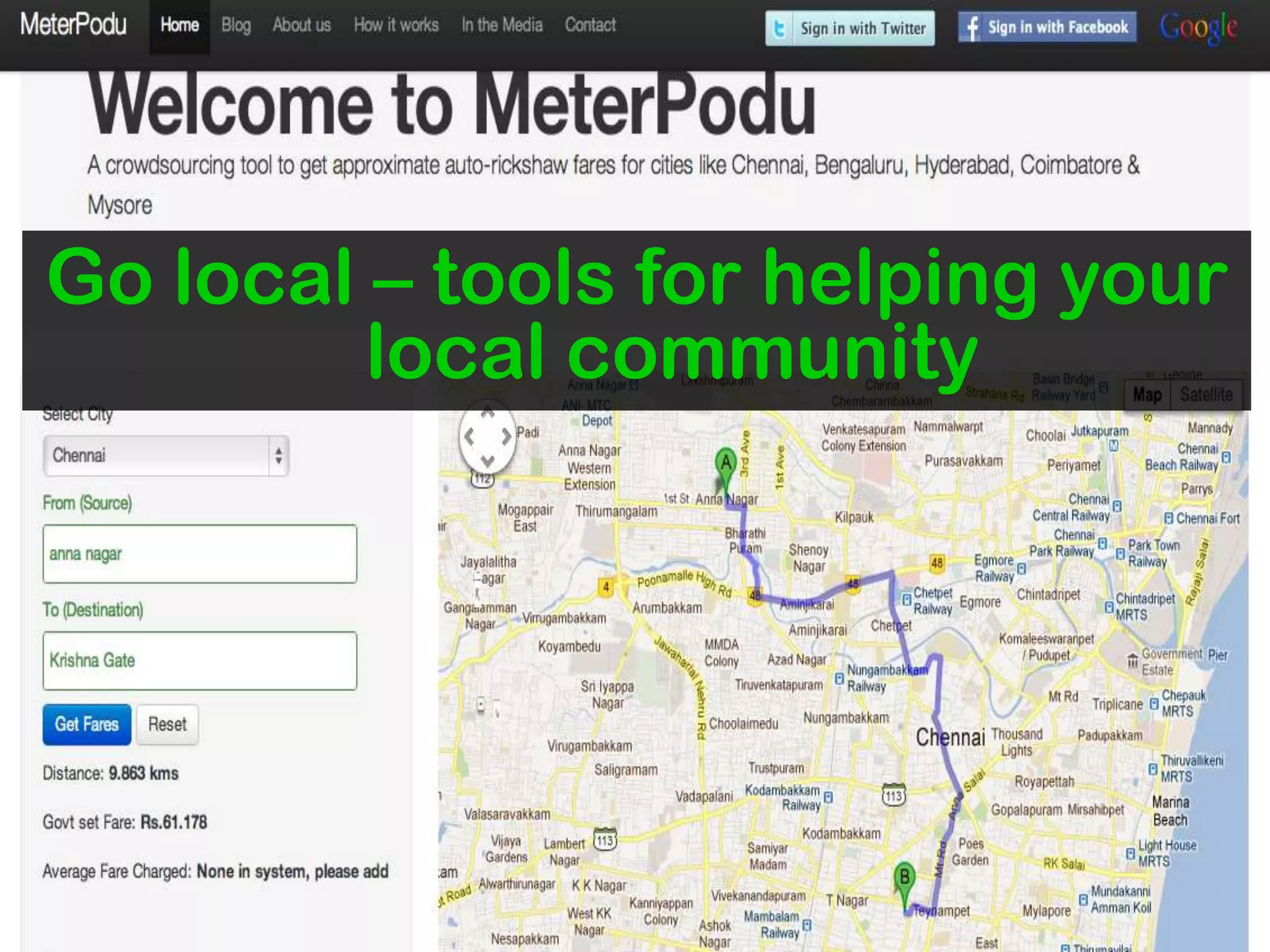 Go local – tools for helping your
         local community
 