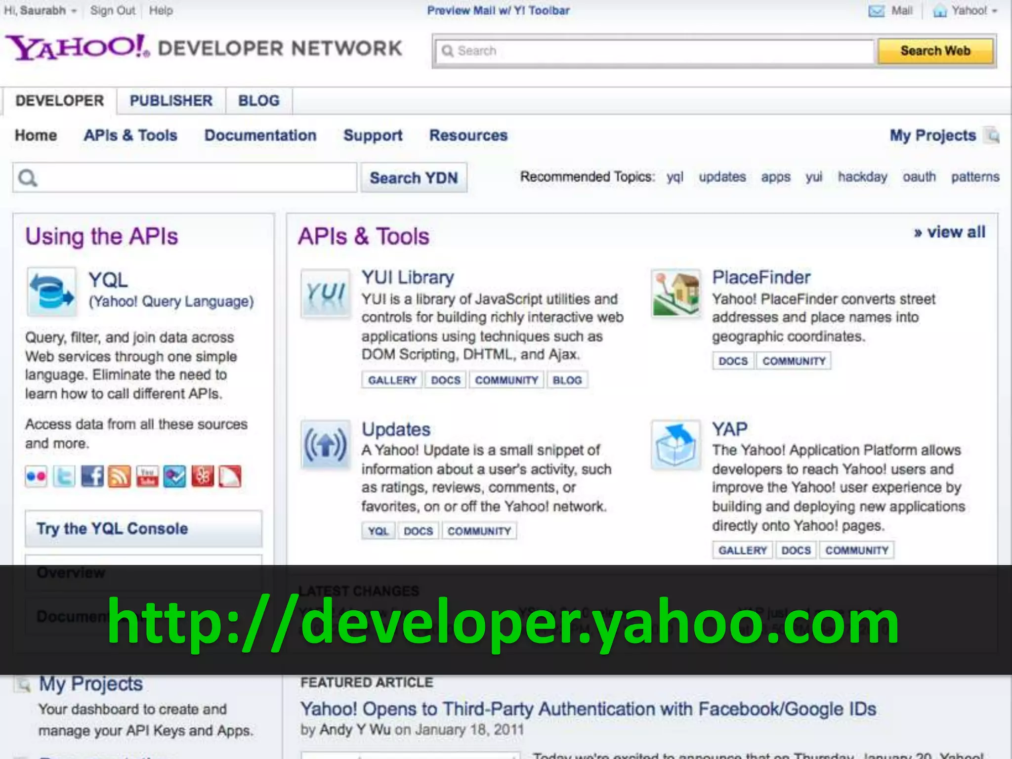 http://developer.yahoo.com
 