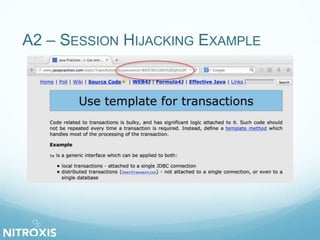 A2 – SESSION HIJACKING EXAMPLE 
 