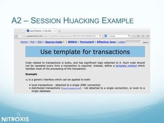 A2 – SESSION HIJACKING EXAMPLE
 
