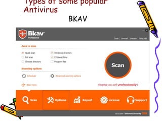 Types of some popular 
Antivirus 
BKAV 
 