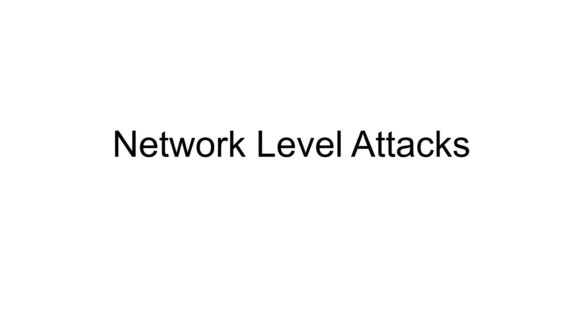 Network Level Attacks
 