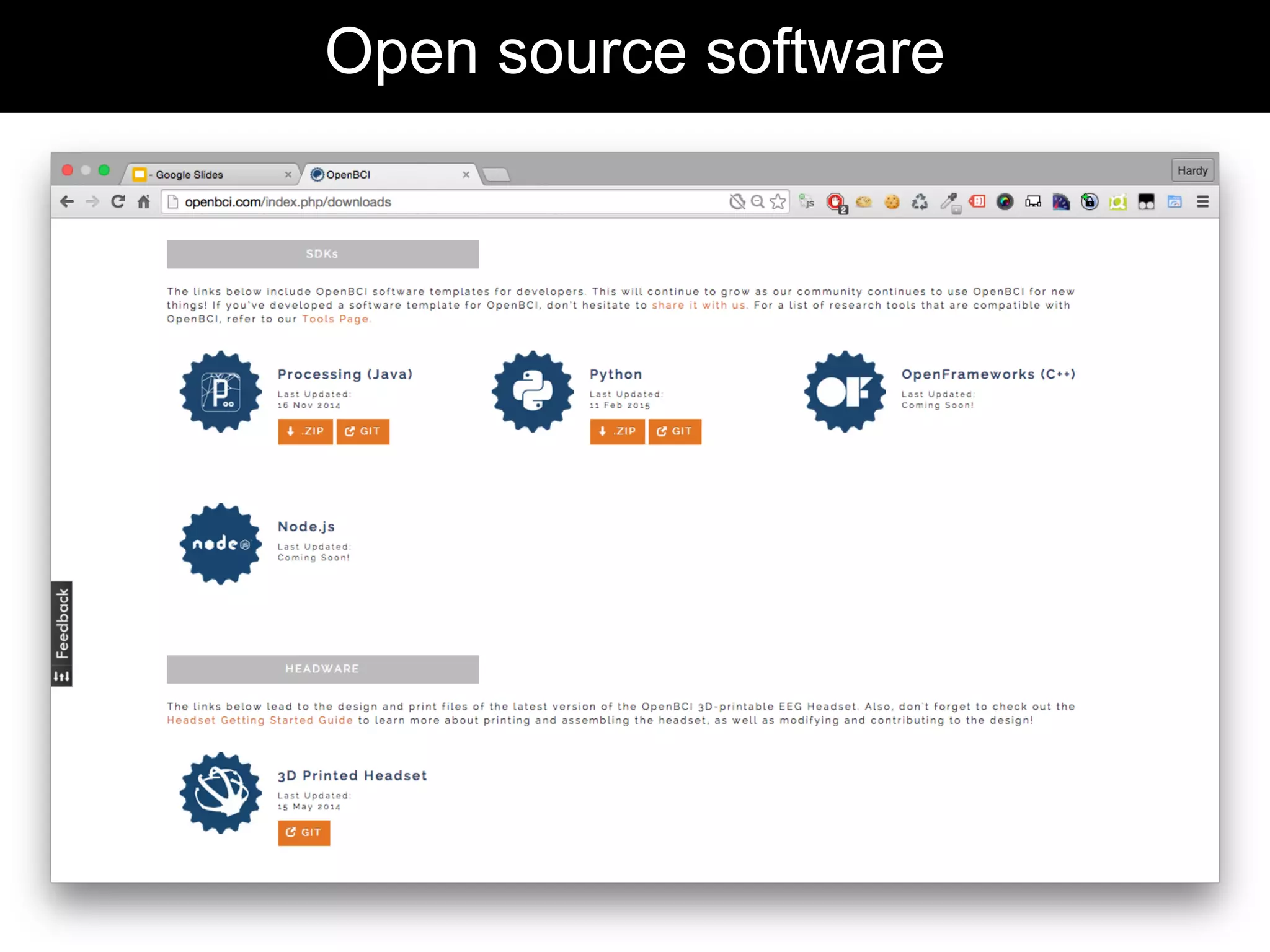 Open source software
 