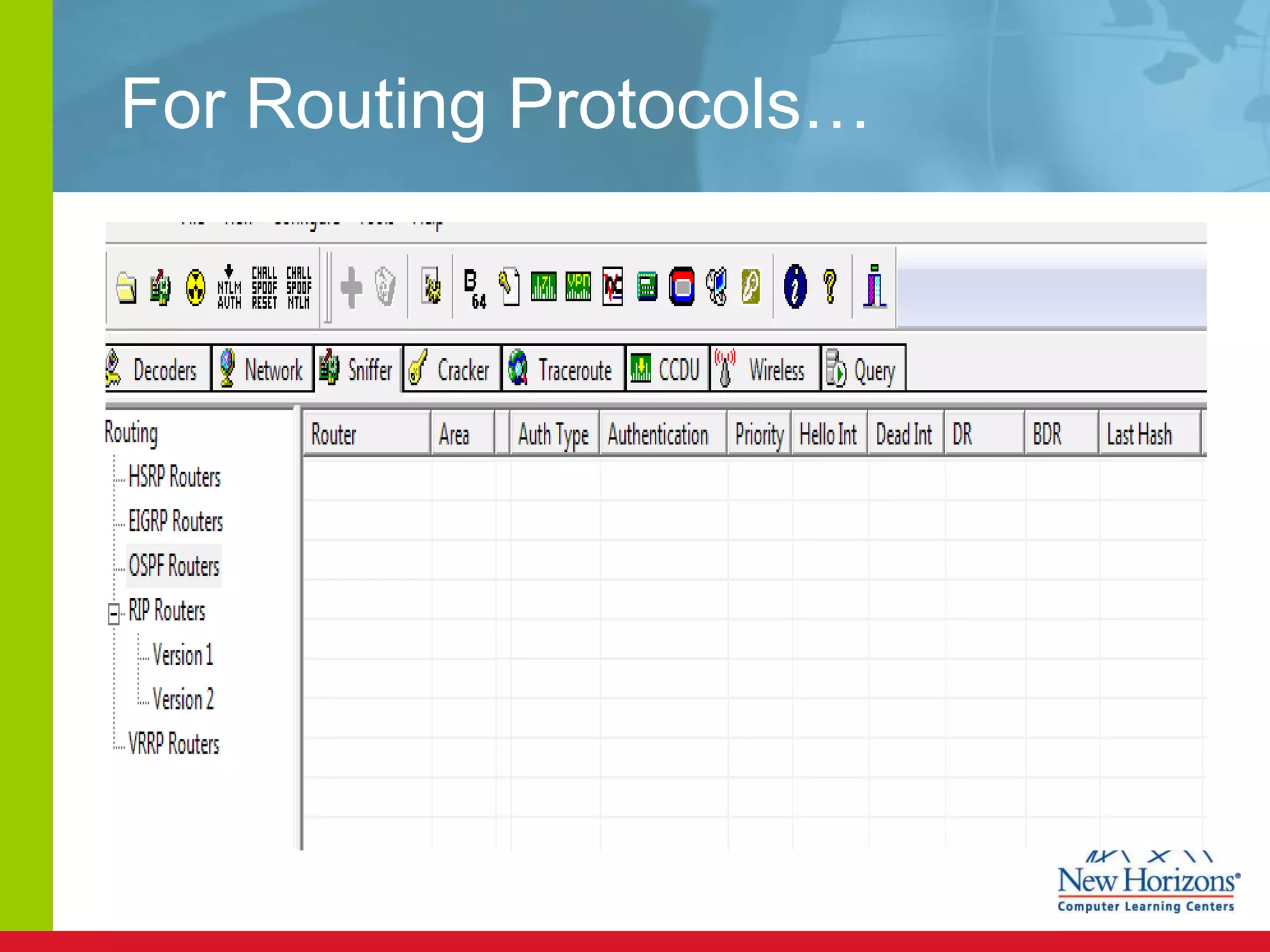 For Routing Protocols… 