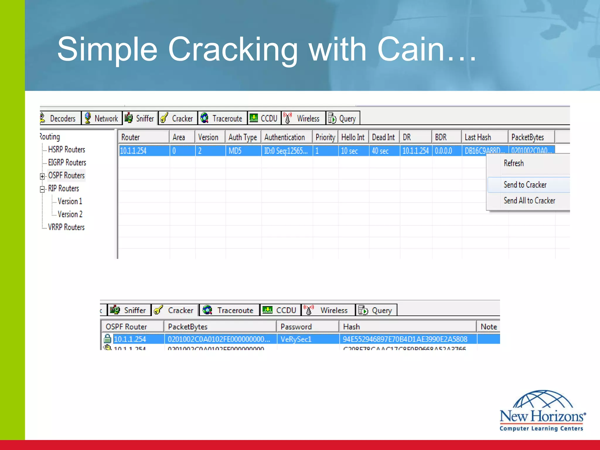 Simple Cracking with Cain… 