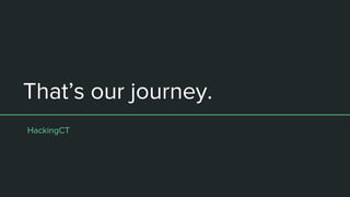 That’s our journey.
HackingCT
 
