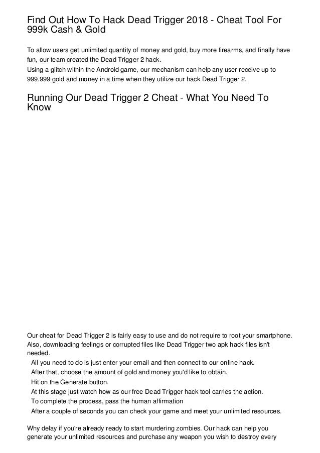 dead trigger 1 hack