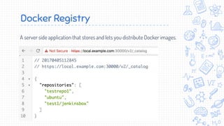 Docker Registry
A server side application that stores and lets you distribute Docker images.
 