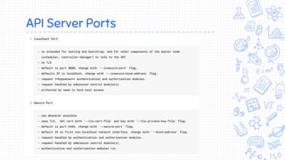 API Server Ports
 