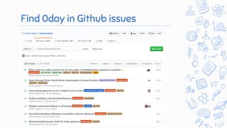 Find 0day in Github issues
 