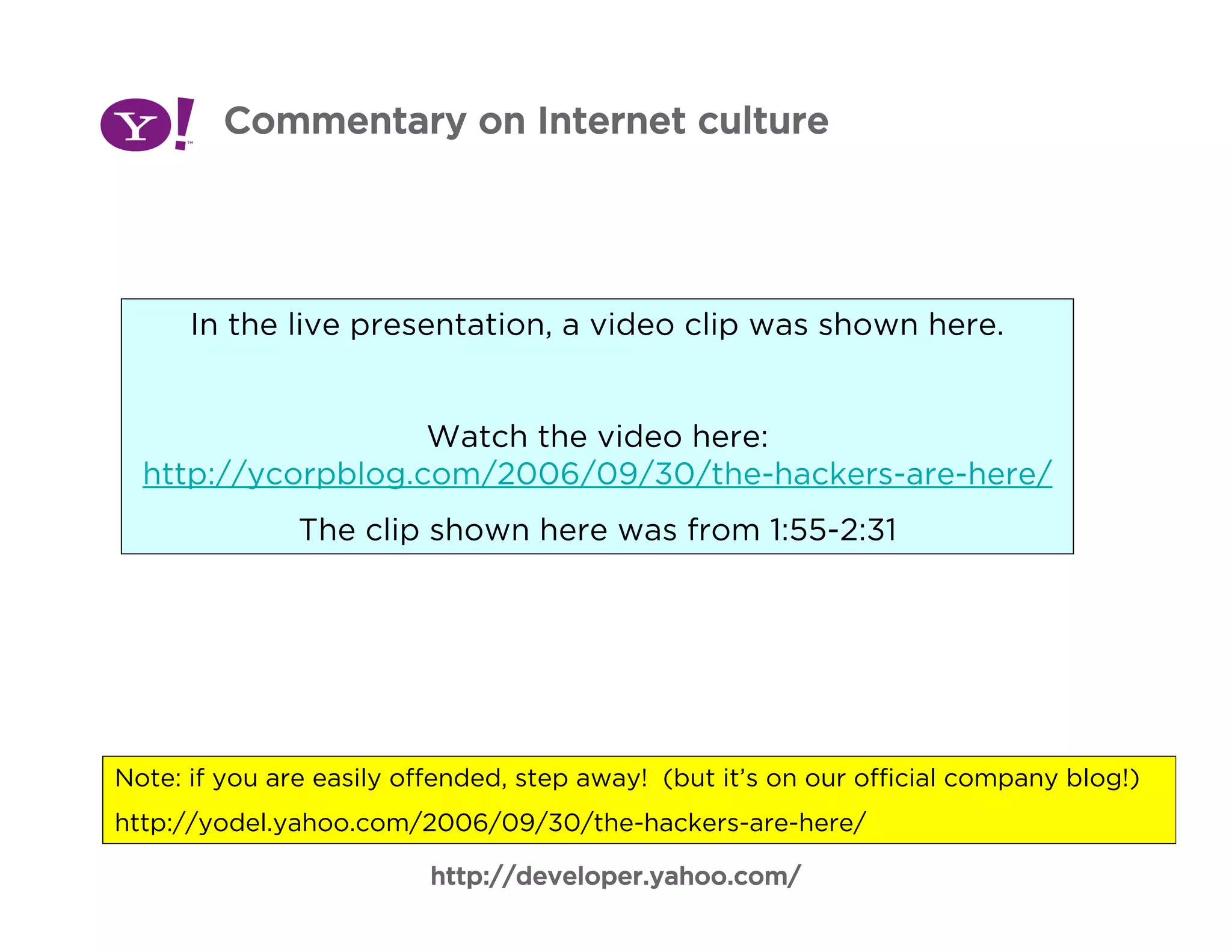 Big Company Hacks at Yahoo!