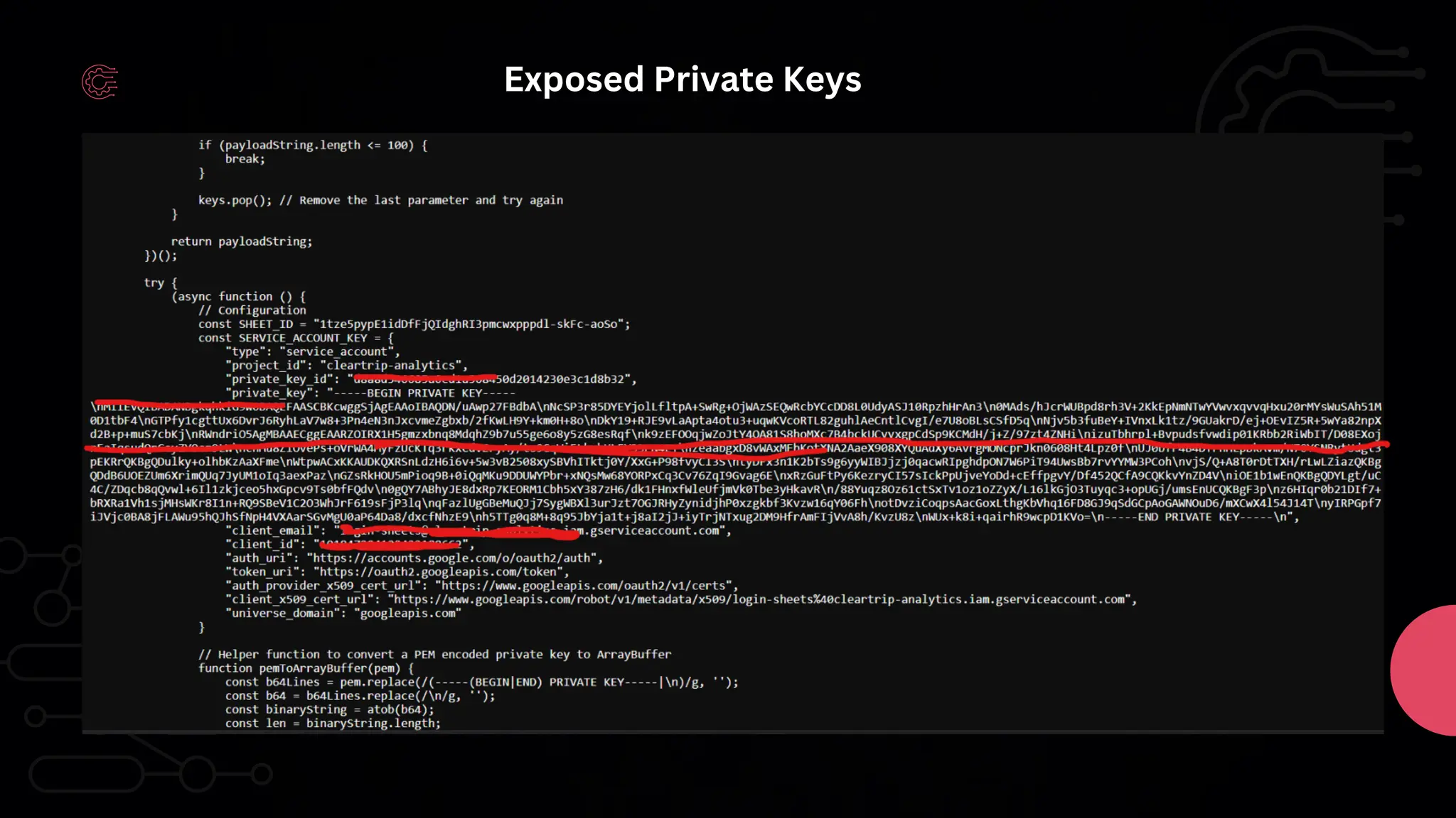 Exposed Private Keys
 