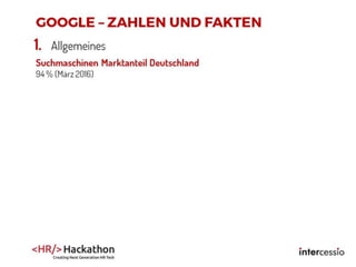 Suchmaschinen Marktanteil Deutschland
94 % (März 2016)
1. Allgemeines
 