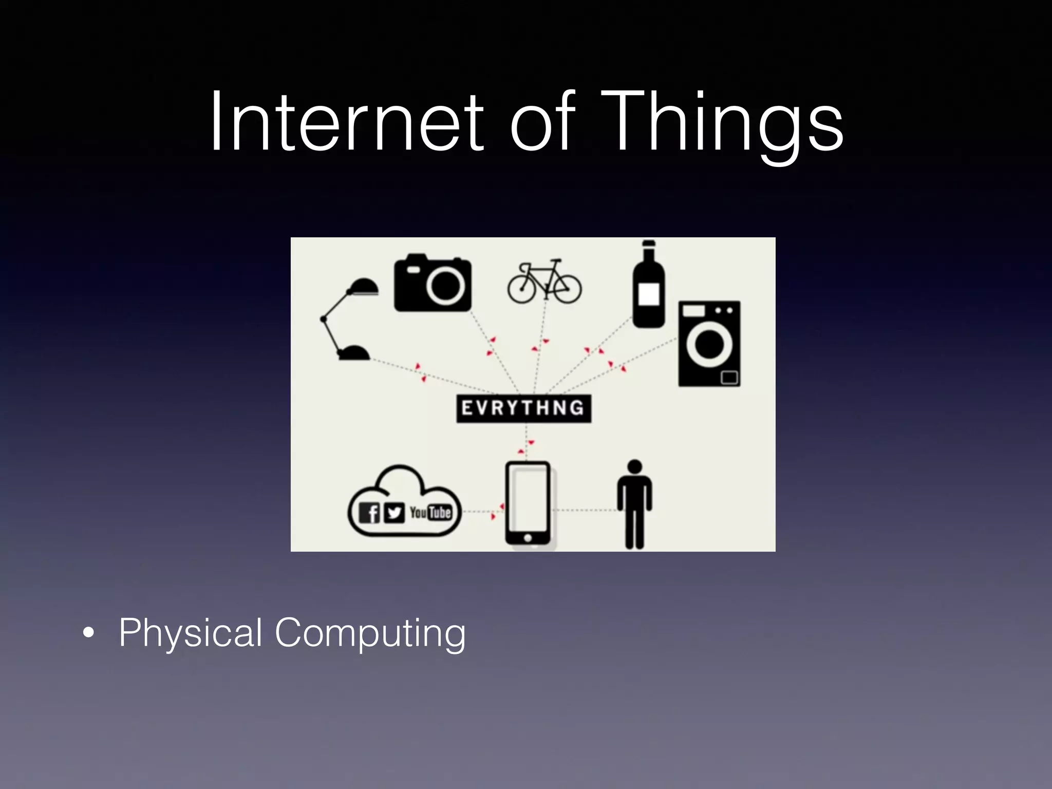 Internet of Things
• Physical Computing
 