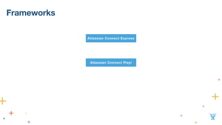 Frameworks
Atlassian Connect Express
Atlassian Connect Play!
 