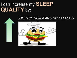 I can increase my SLEEP
QUALITY by:
SLIGHTLY INCREASING MY FAT MASS
 